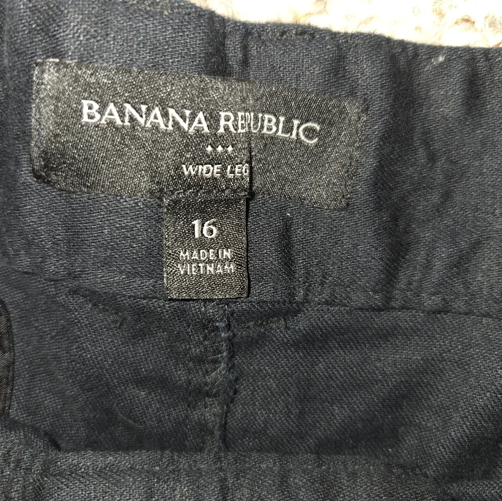 Black Linen Blend Pants